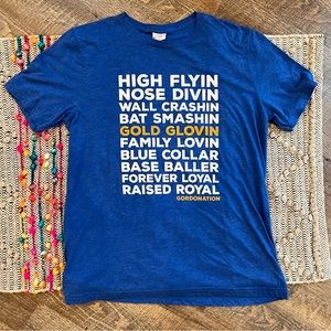 Charlie Hustle Vintage Style Kansas City Royals Gordonation Blue t-shirt.